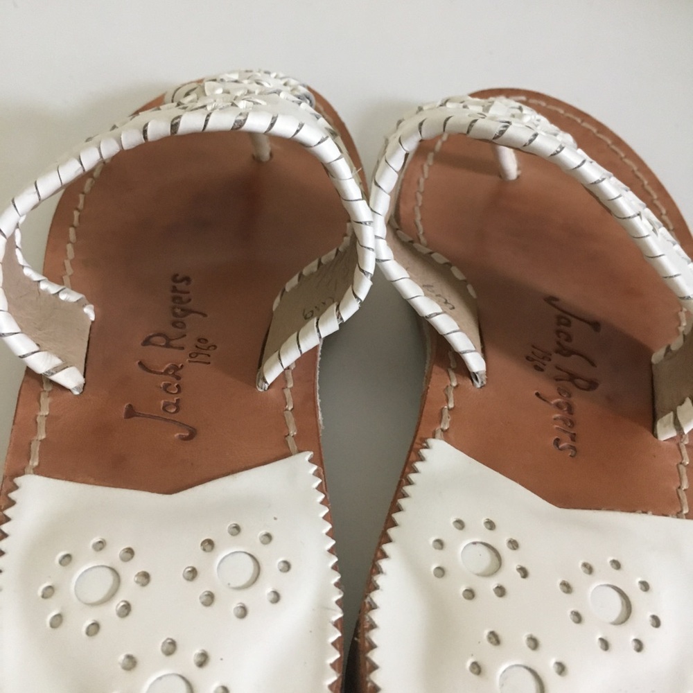 Jack Rogers classic leather flat sandals white size 6M EUC - Picture 10 of 10